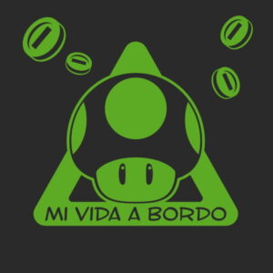 pegatina bebe a bordo 1up mario bros vinilo personalizado