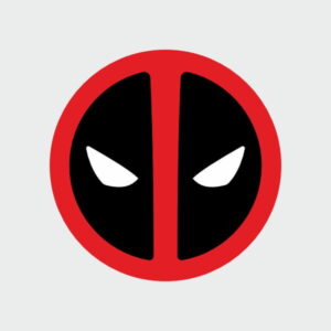pegatina deadpool simbolo vinilo 3 colores