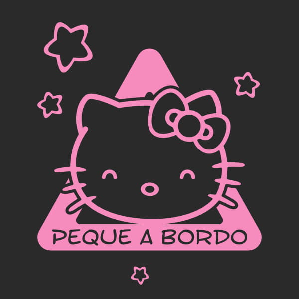 pegatina bebe a bordo hello kitty personalizable