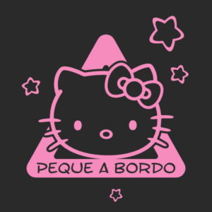 pegatina bebe a bordo hello kitty personalizable