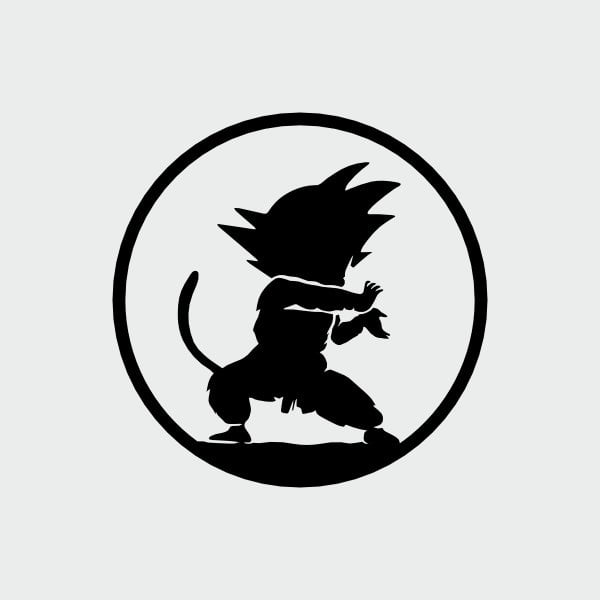 pegatina dragon ball goku kame hame silueta vinilo