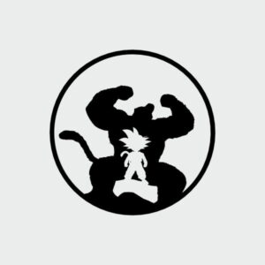 pegatina goku mono luna vinilo troquelado