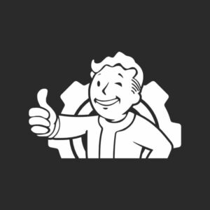 pegatina fallout vault boy asomaos