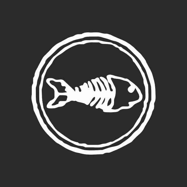 Pegatina Fishbone Logo – adhesivosNatos