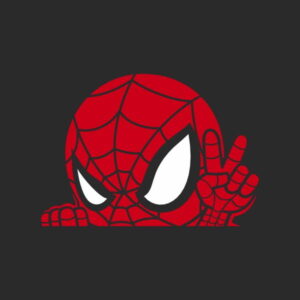 pegatina spiderman asomao vinilo corte